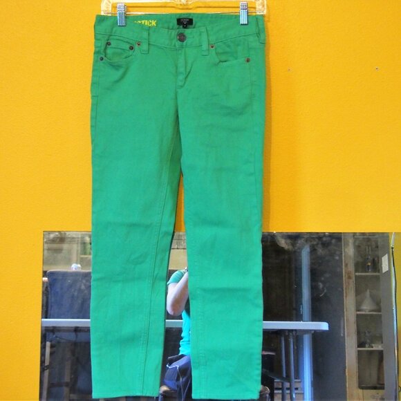 J. Crew Lime Green Matchstick Jeans Sz 26 - Picture 1 of 12